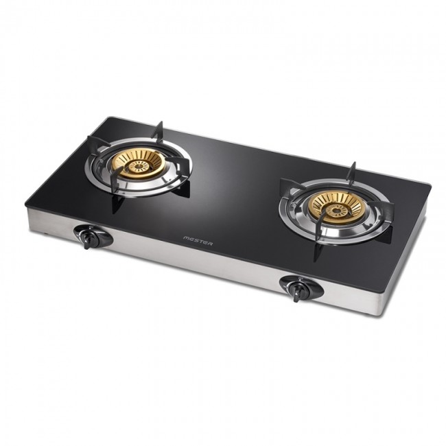 เตาแก๊สตั้งโต๊ะหน้ากระจก หัวเตาแก๊สไทเทเนียม กำลังไฟ 4,400 วัตต์ ยี่ห้อ MEX รุ่น PCM1608