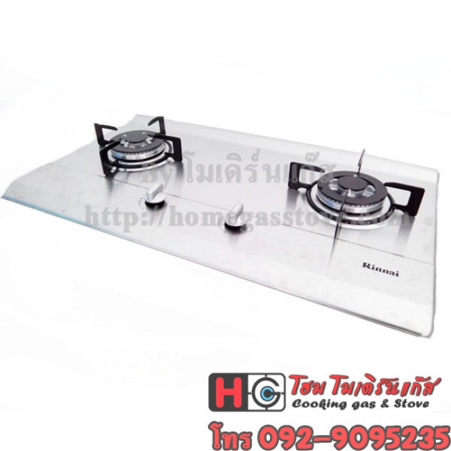 เตาแก๊สฝังคู่ Rinnai สแตนเลสหนา ผิวด้าน RB-712N-S